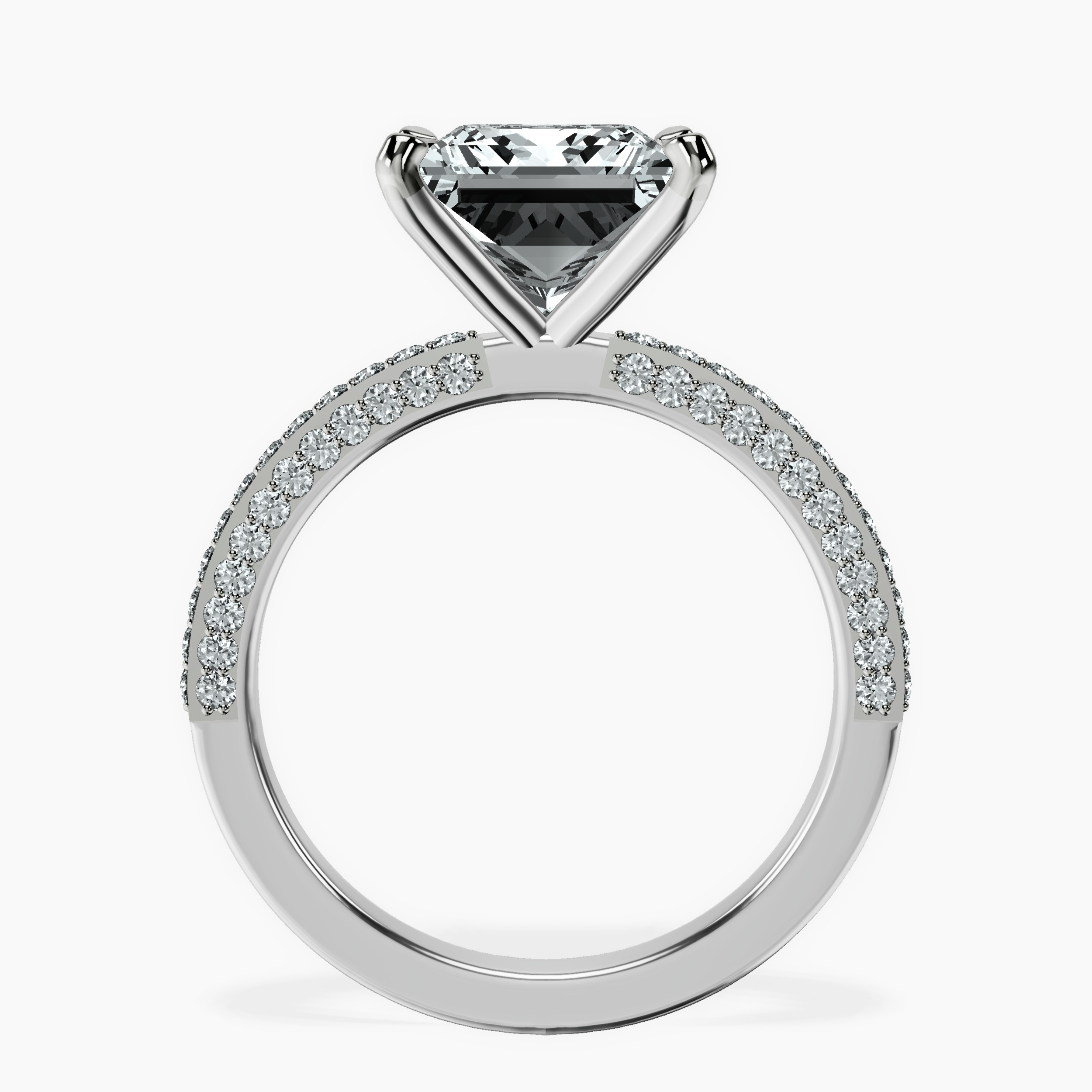 Platinum Grace Micro pavé Eternity Lab Diamond Ring side right image one