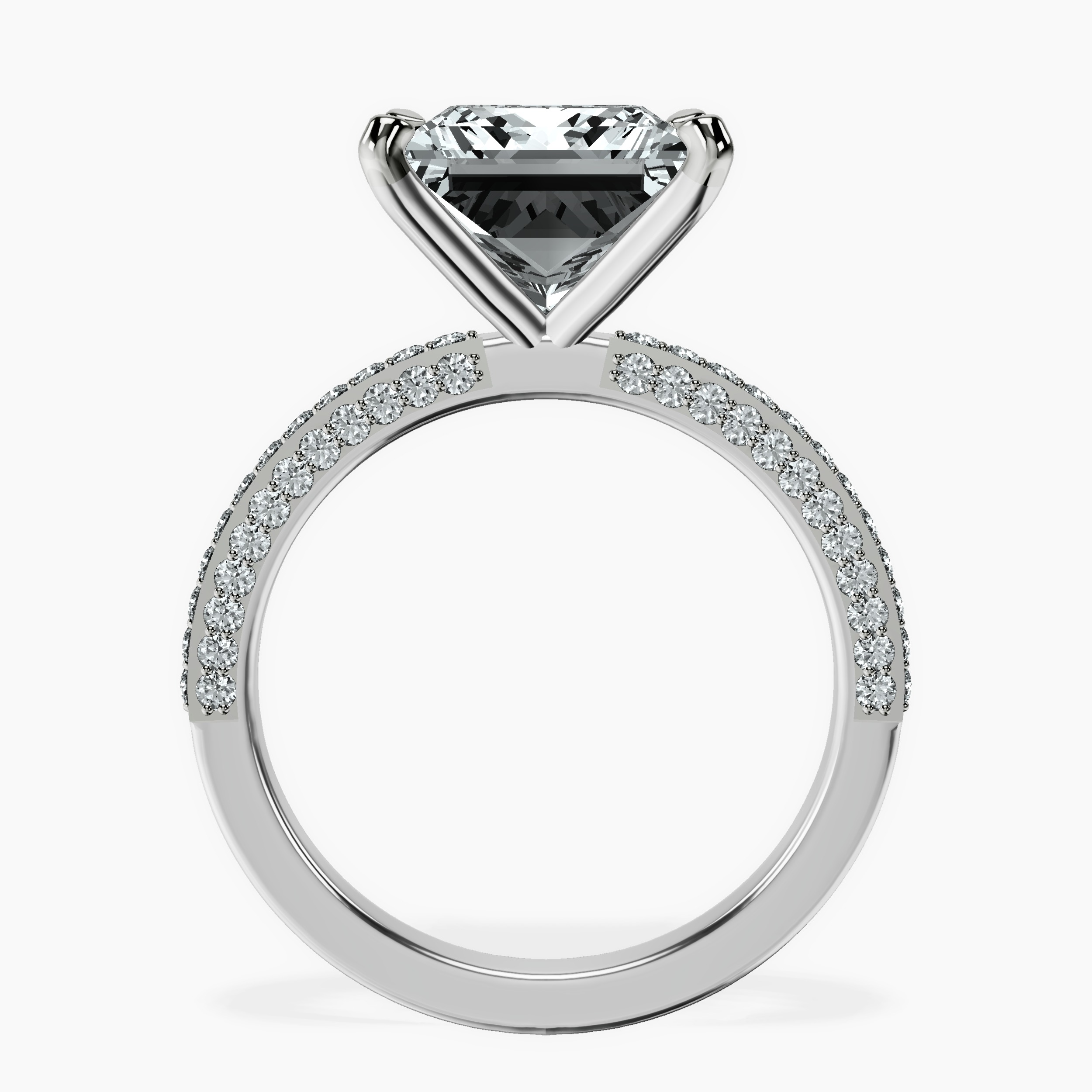 14kt White Gold Grace Micro pavé Eternity Lab Diamond Ring side right image one