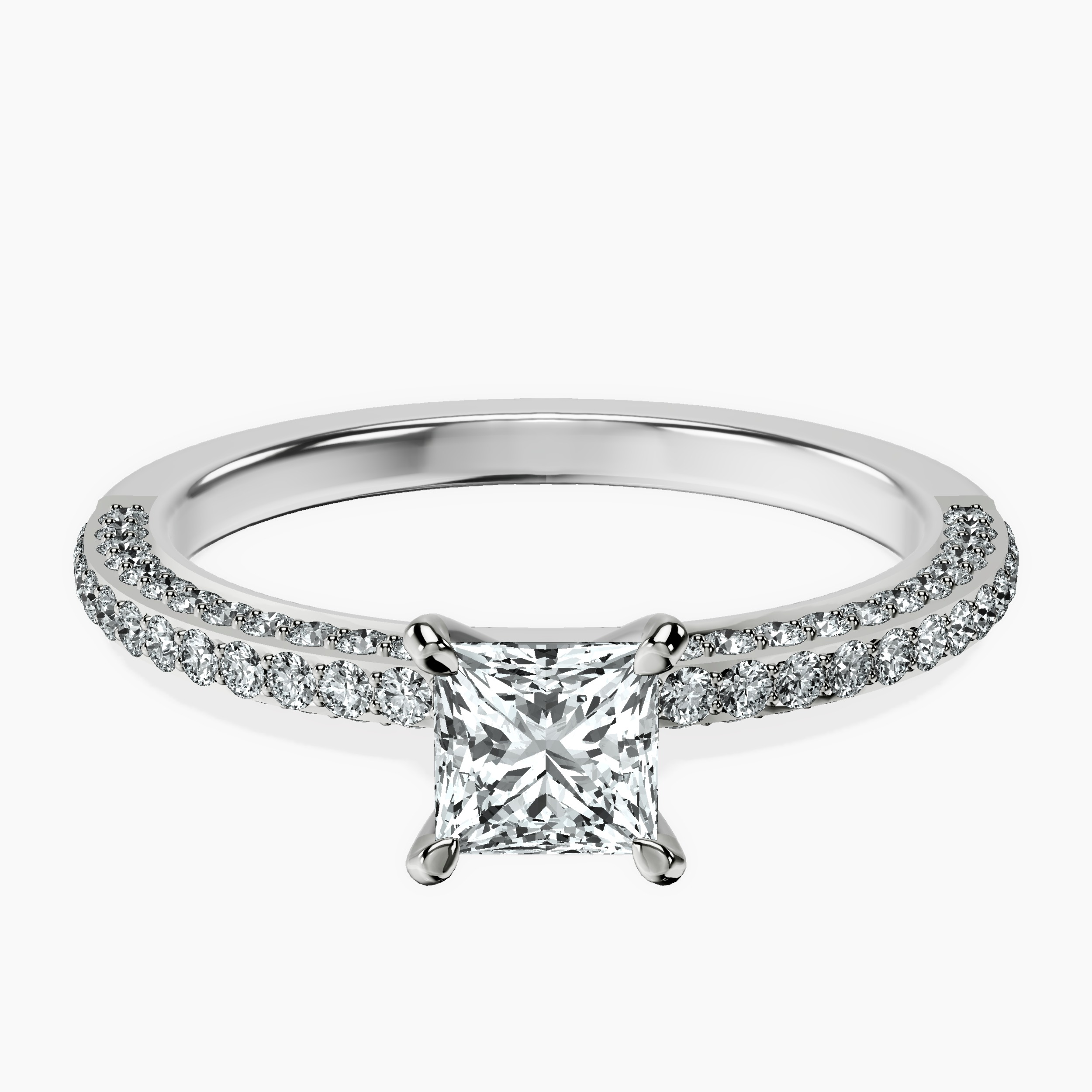 10kt White Gold Grace Micro pavé Eternity Lab Diamond Ring front image