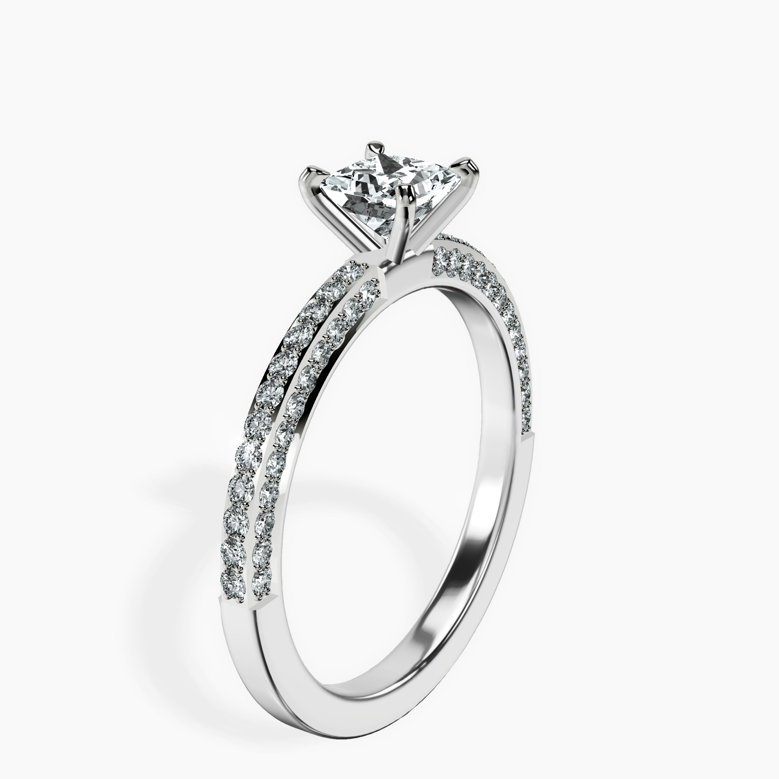 10kt White Gold Grace Micro pavé Eternity Lab Diamond Ring standing product image one
