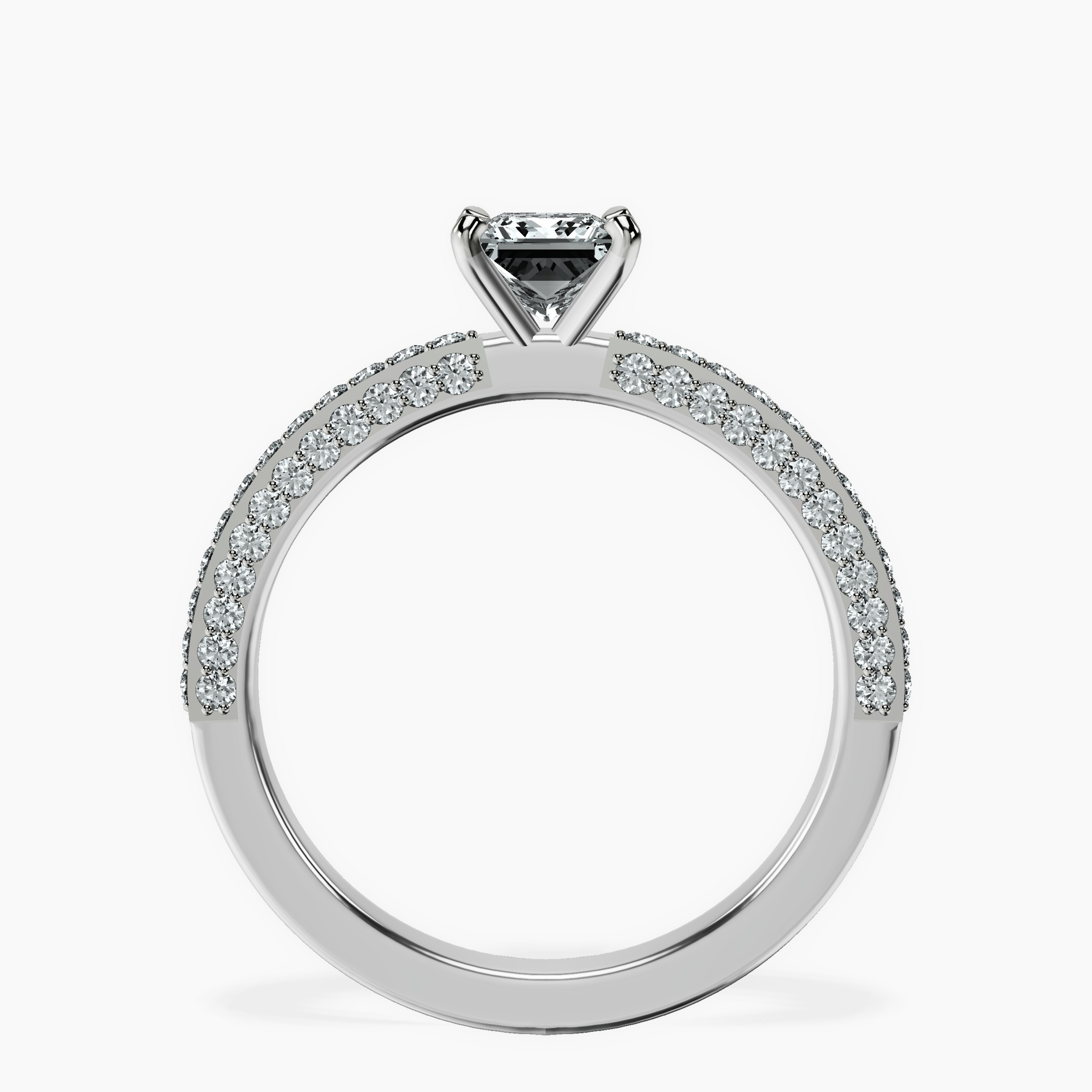10kt White Gold Grace Micro pavé Eternity Lab Diamond Ring side right image one