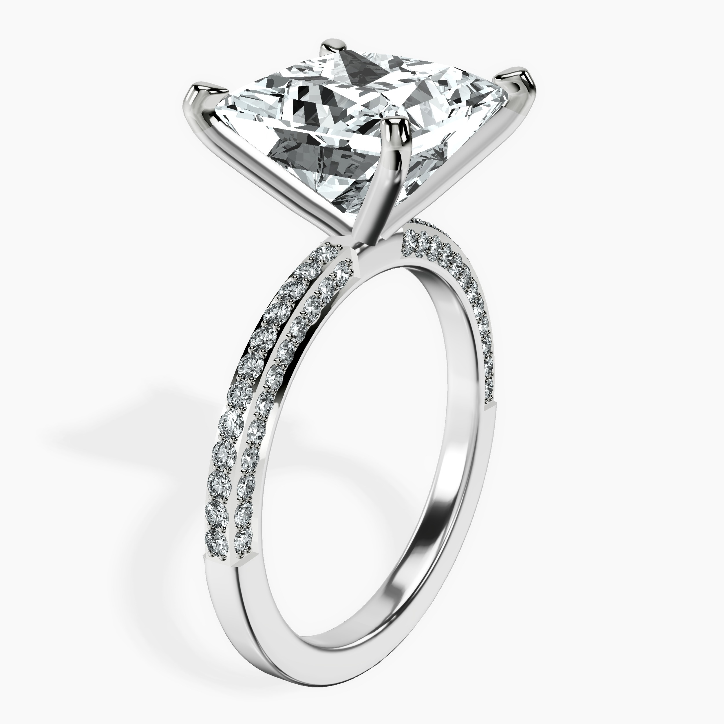 Platinum Grace Micro pavé Eternity Lab Diamond Ring standing product image one