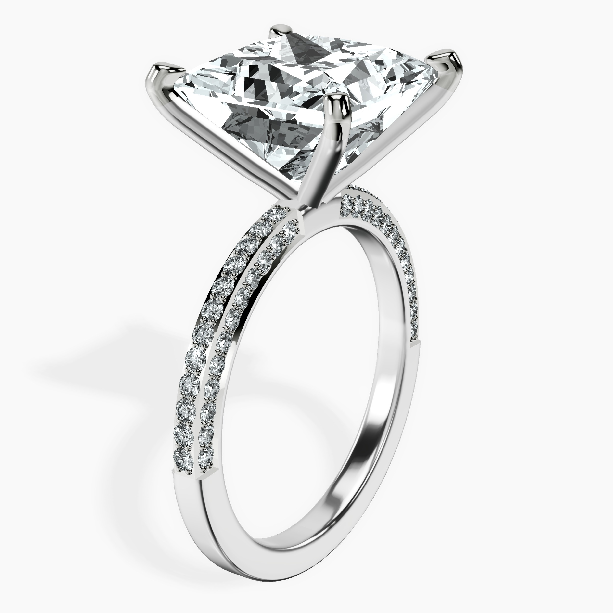 14kt White Gold Grace Micro pavé Eternity Lab Diamond Ring standing product image one