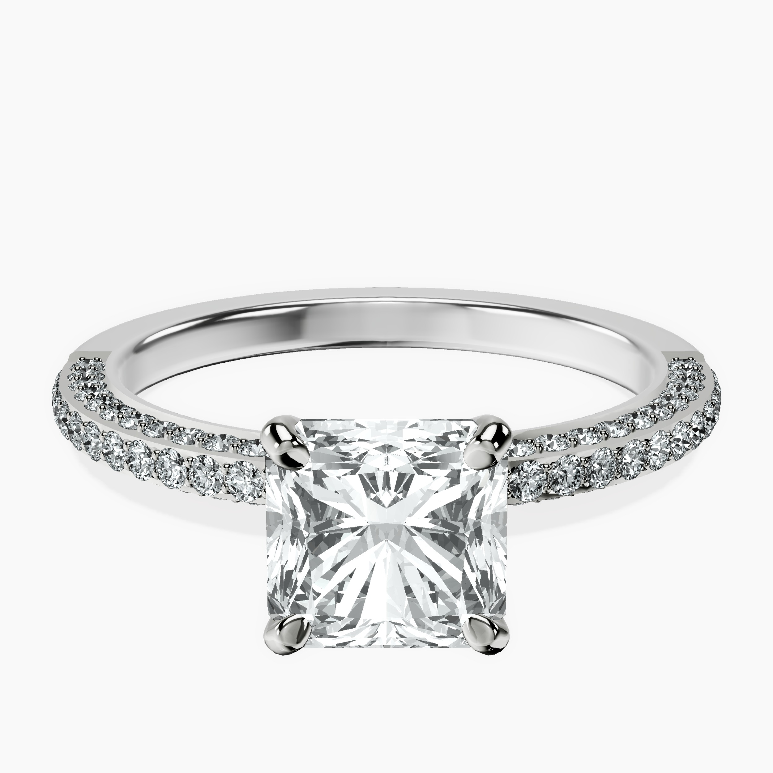 10kt White Gold Grace Micro pavé Eternity Lab Diamond Ring rtr top