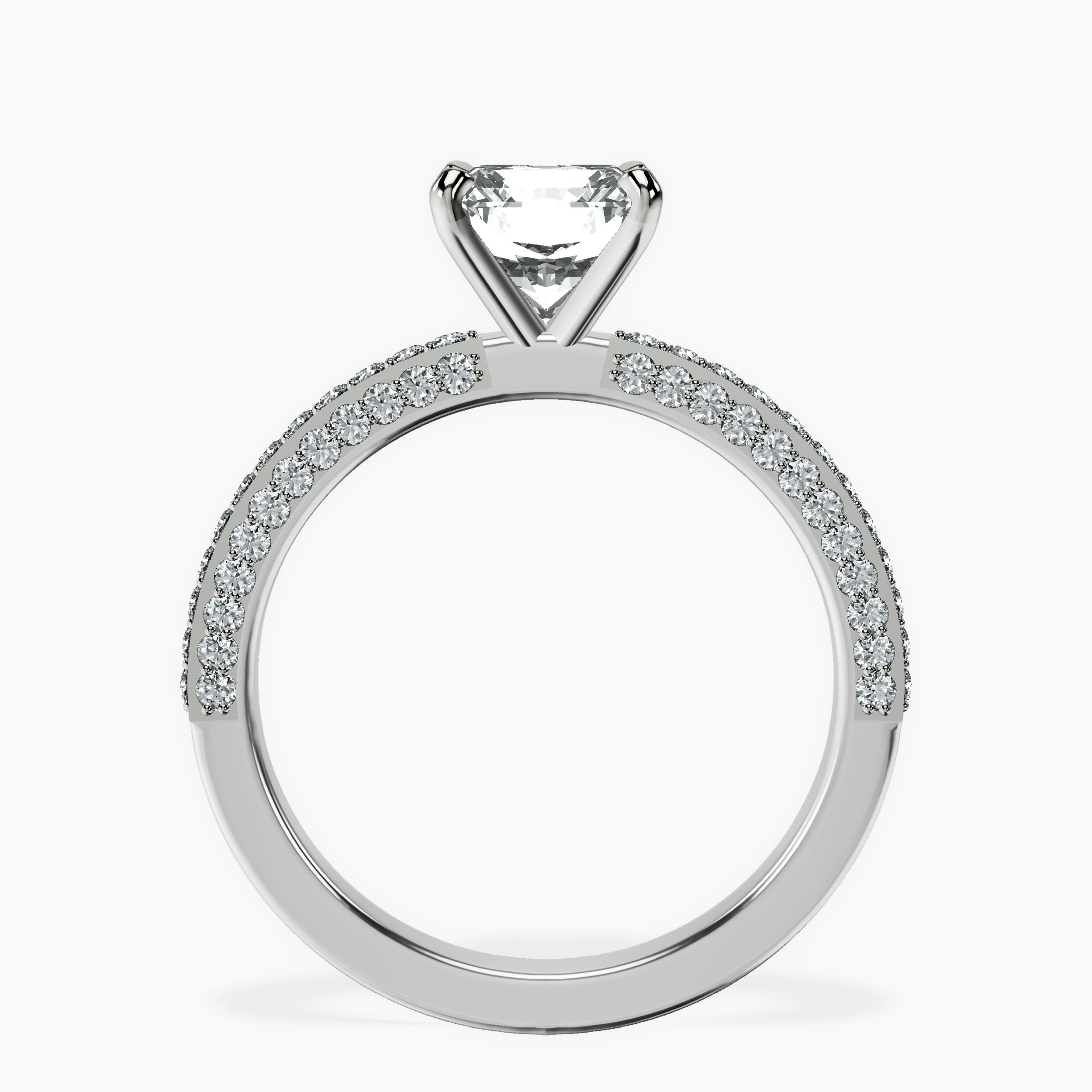 10kt White Gold Grace Micro pavé Eternity Lab Diamond Ring side right image one