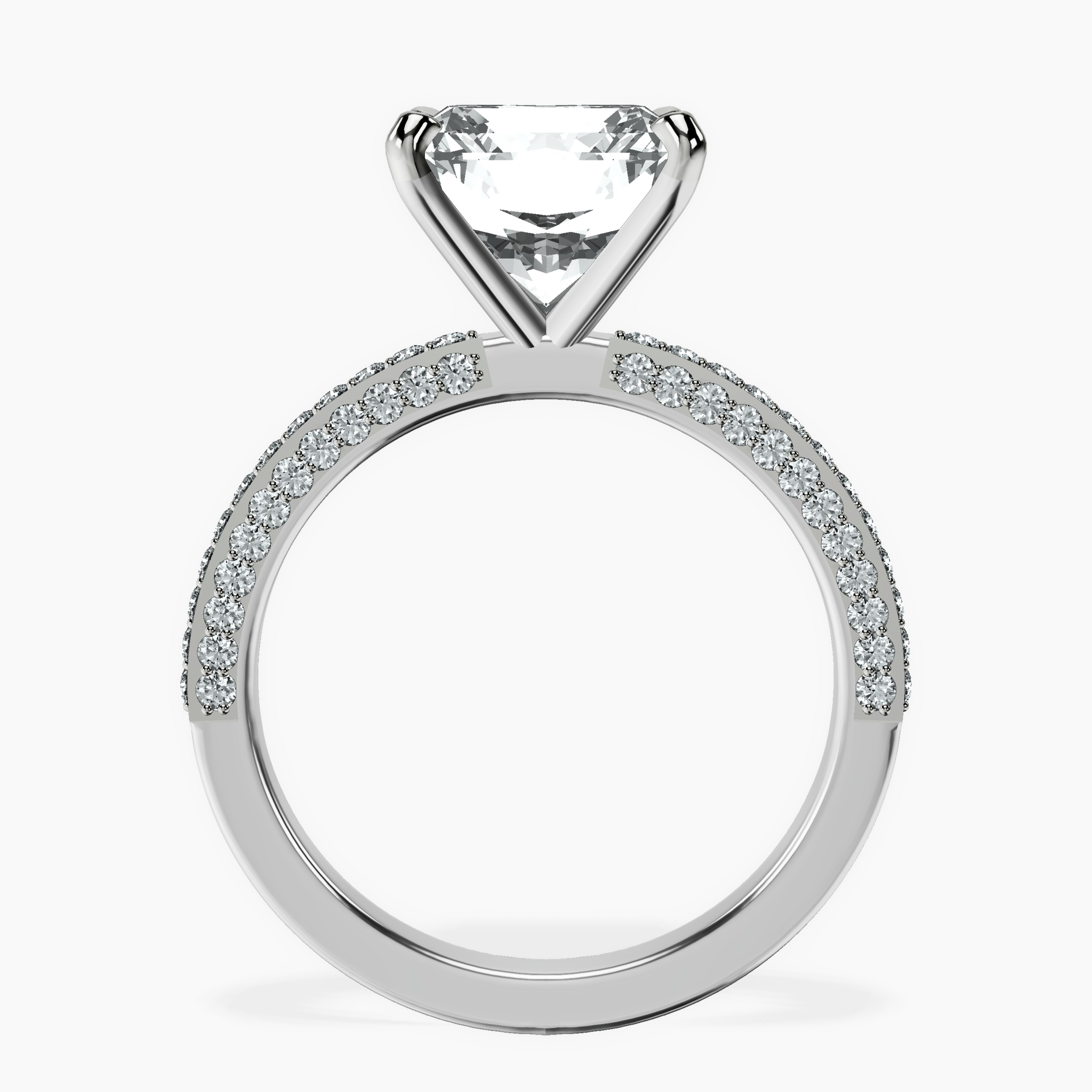 Platinum Grace Micro pavé Eternity Lab Diamond Ring side right image one