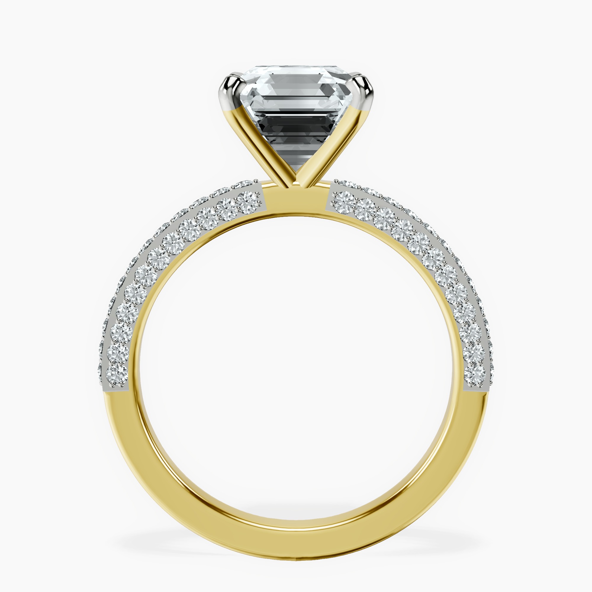 18kt Yellow Gold Grace Micro pavé Eternity Lab Diamond Ring side right image one