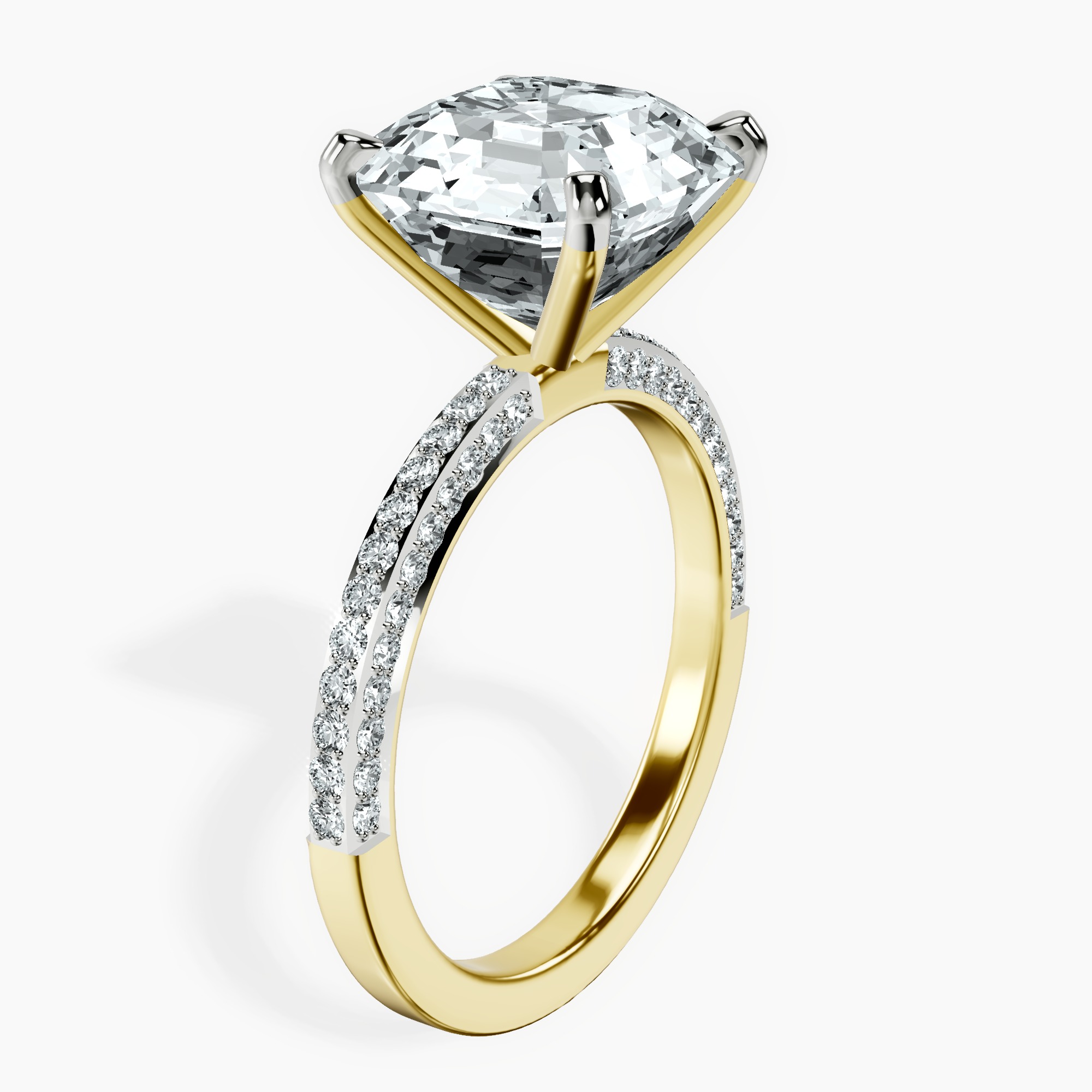 14kt Yellow Gold Grace Micro pavé Eternity Lab Diamond Ring standing product image one