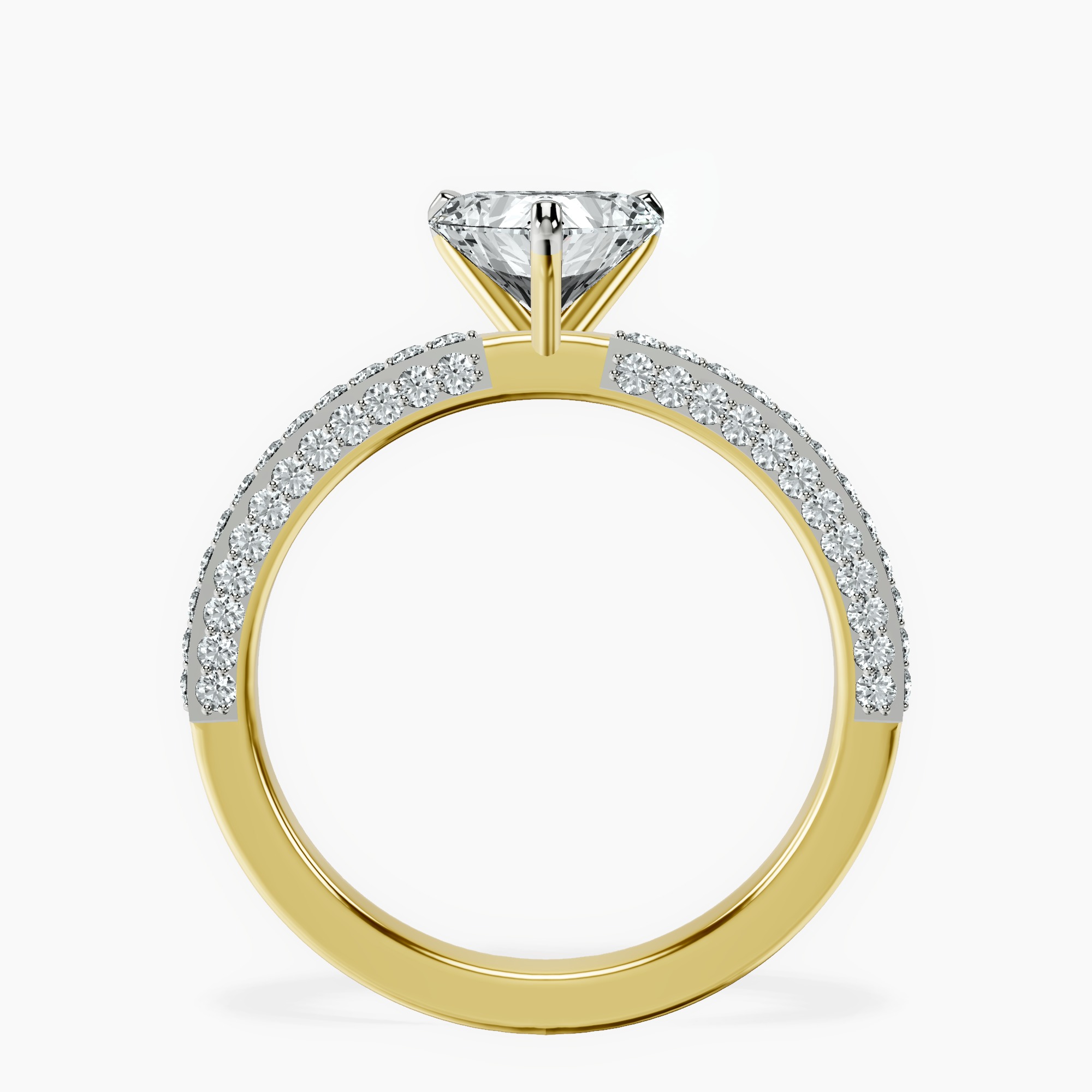 14kt Yellow Gold Grace Micro pavé Eternity Lab Diamond Ring side right image one