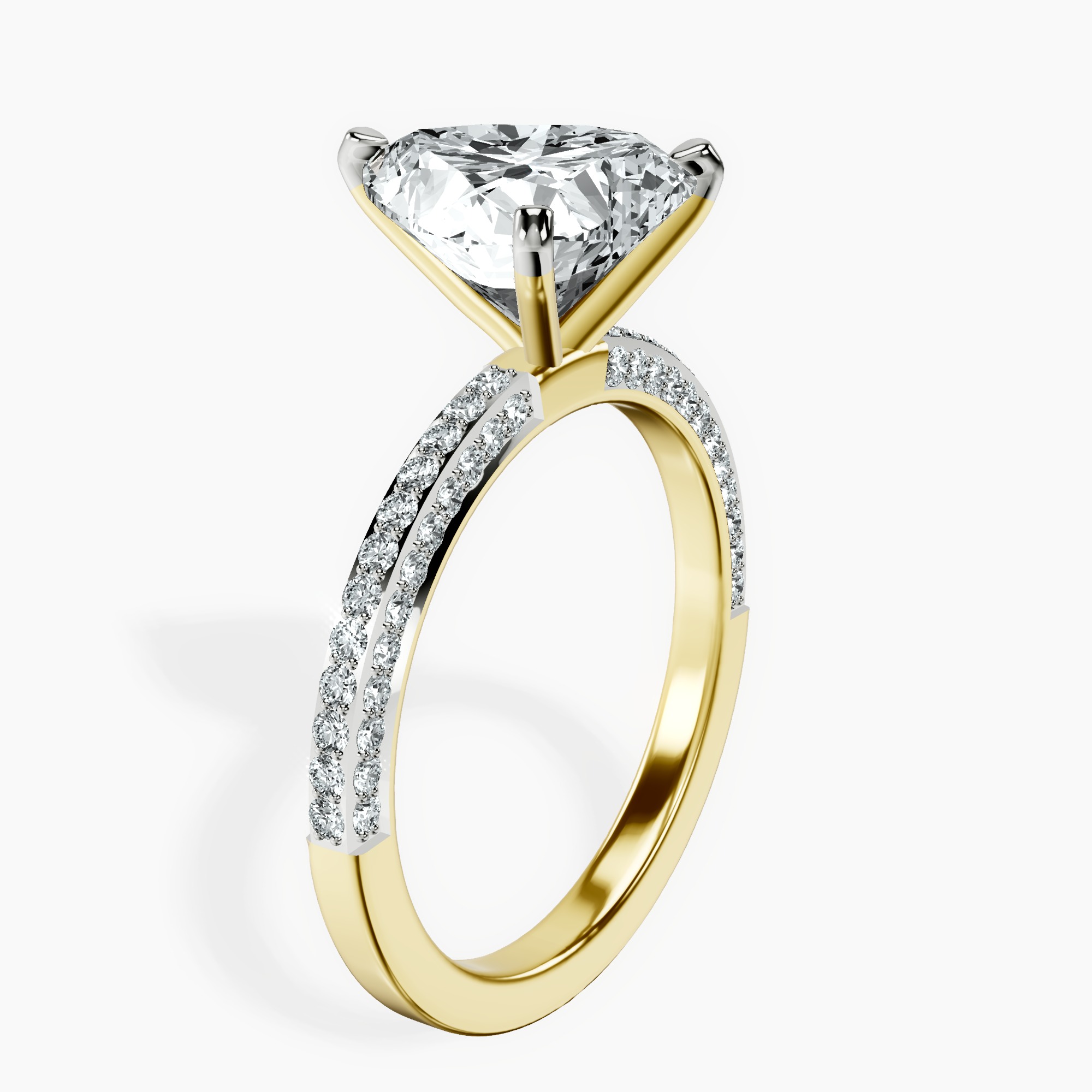 18kt Yellow Gold Grace Micro pavé Eternity Lab Diamond Ring standing product image one