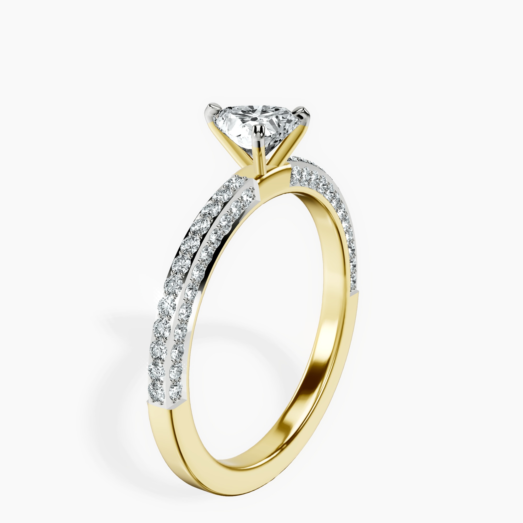 14kt Yellow Gold Grace Micro pavé Eternity Lab Diamond Ring standing product image one