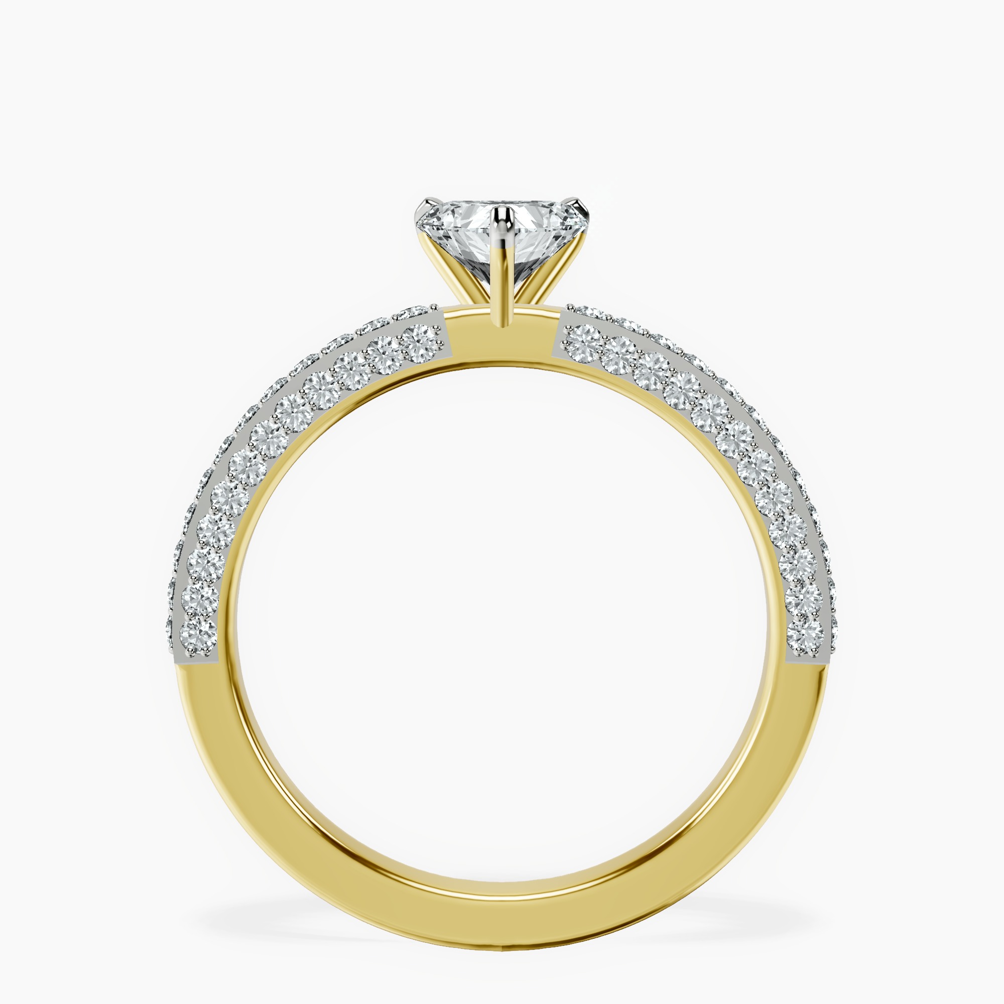 14kt Yellow Gold Grace Micro pavé Eternity Lab Diamond Ring side right image one