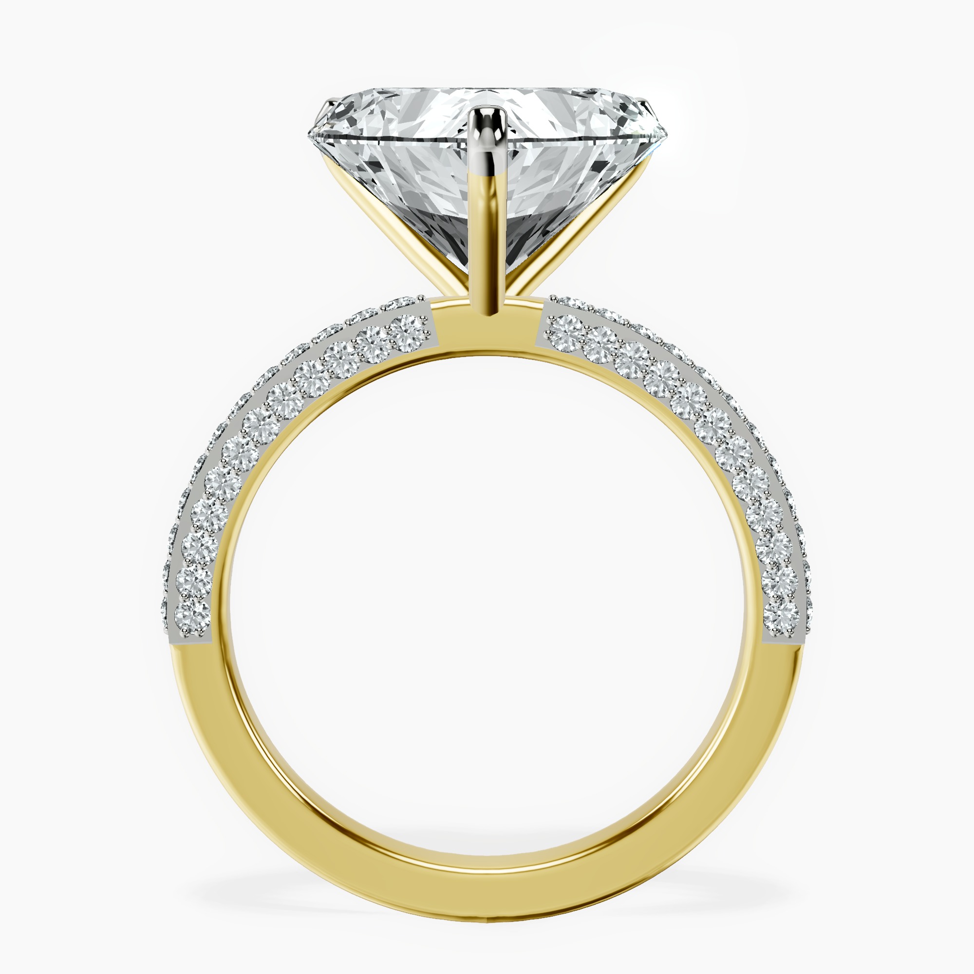 10kt Yellow Gold Grace Micro pavé Eternity Lab Diamond Ring side right image one