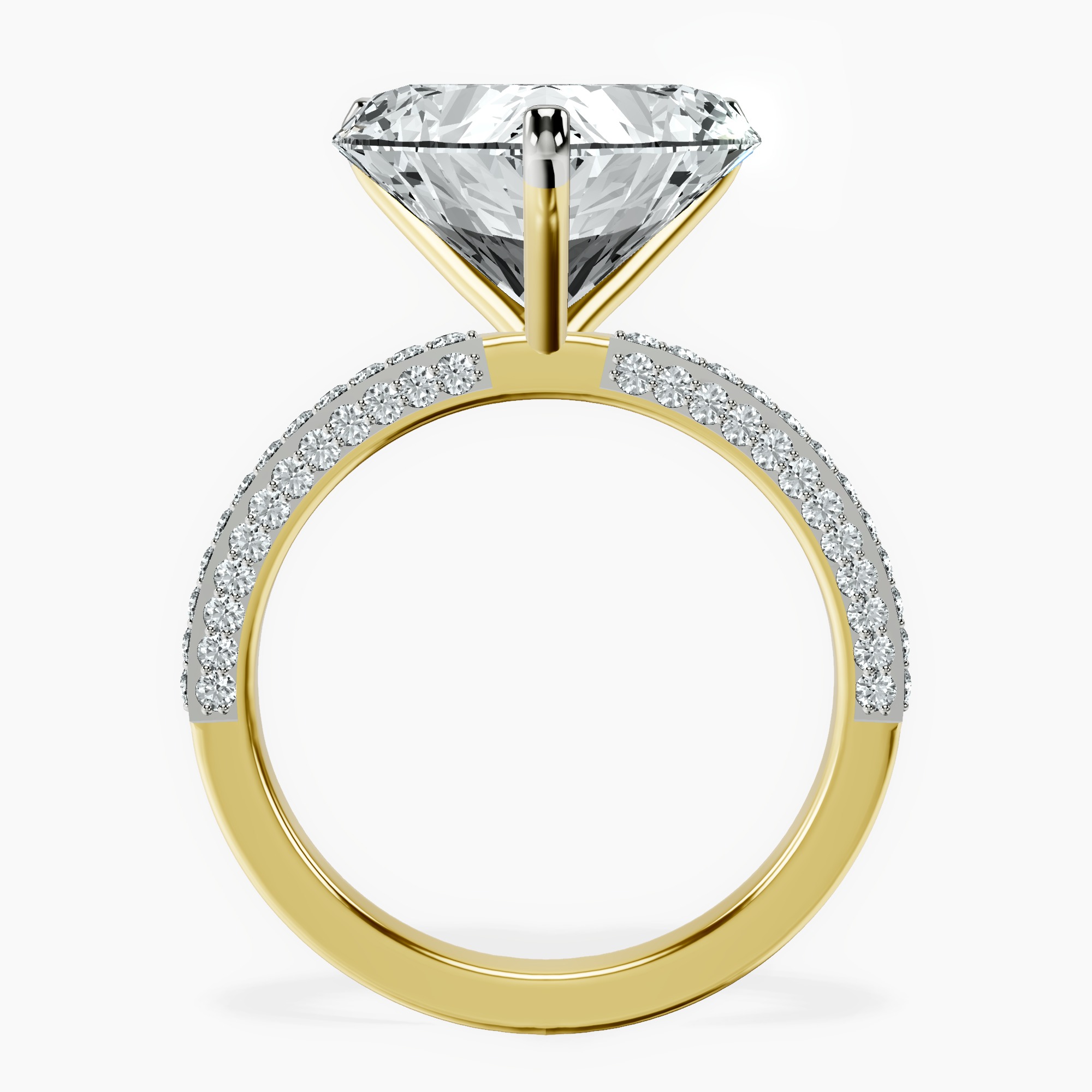 18kt Yellow Gold Grace Micro pavé Eternity Lab Diamond Ring side right image one