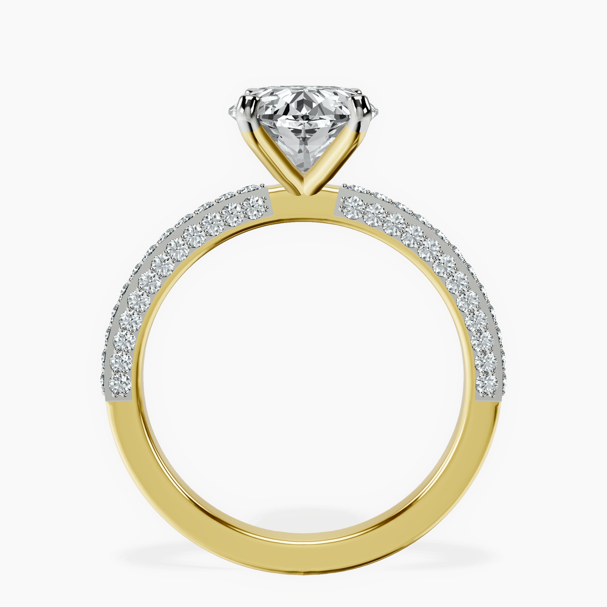 18kt Yellow Gold Grace Micro pavé Eternity Lab Diamond Ring side right image one