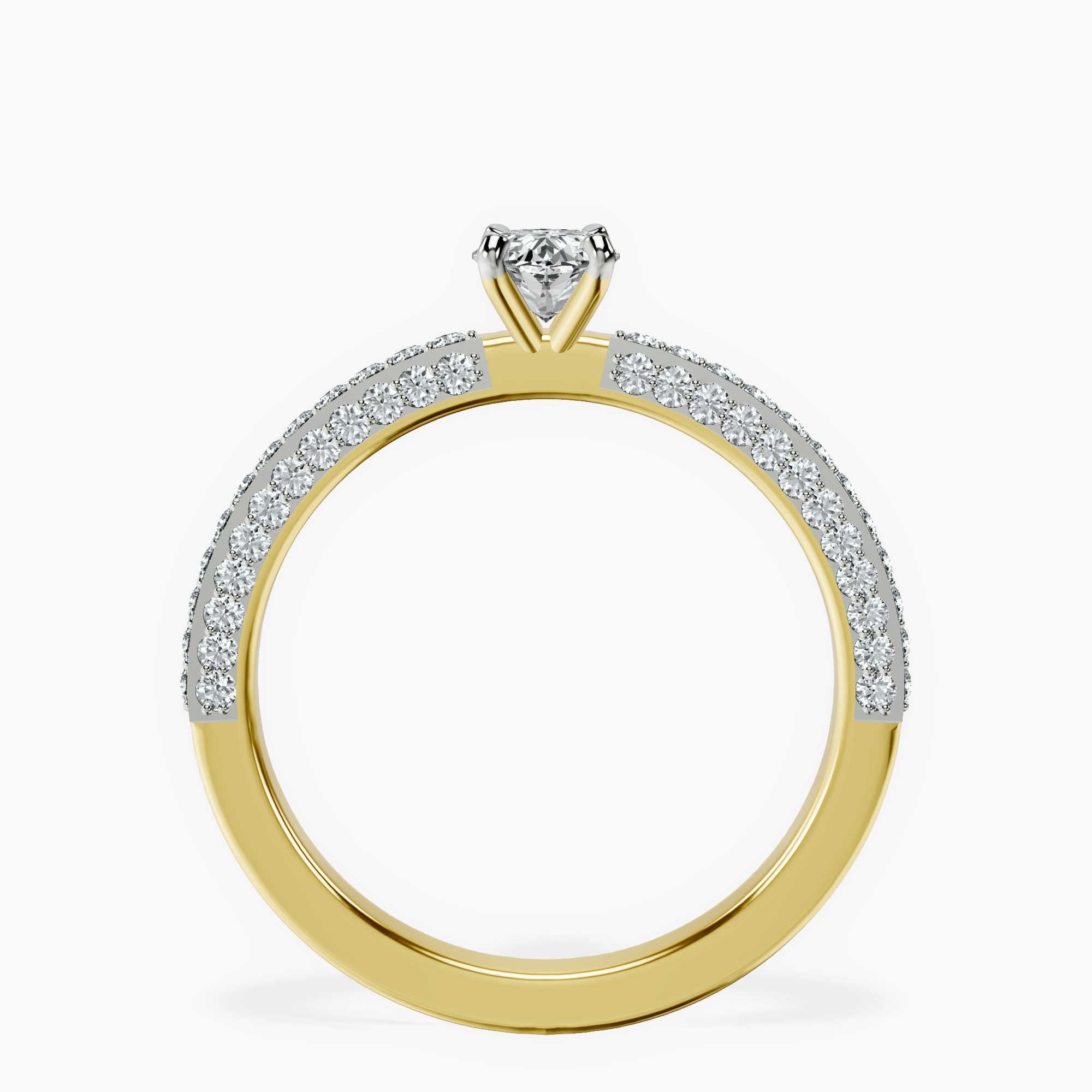18kt Yellow Gold Grace Micro pavé Eternity Lab Diamond Ring side right image one
