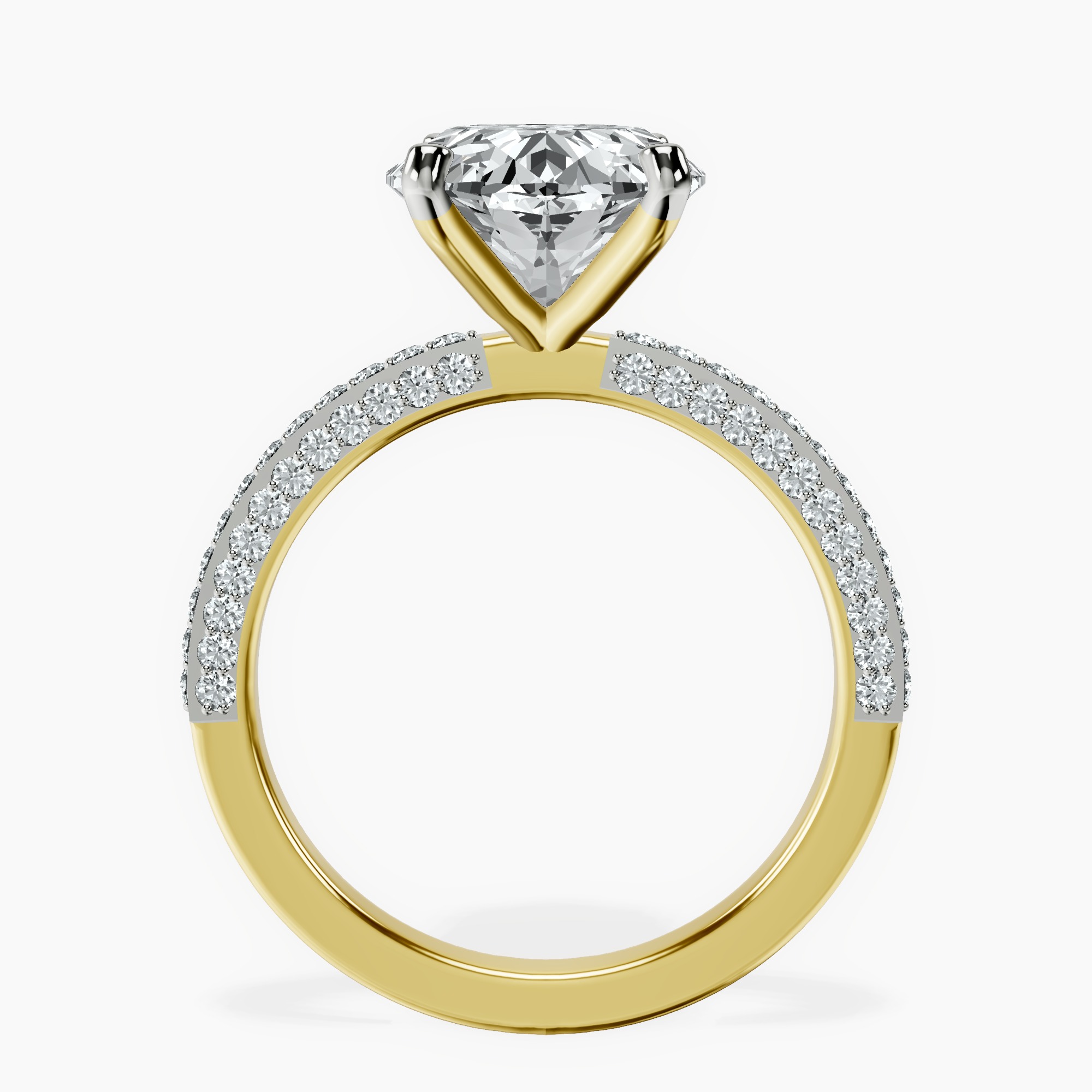 14kt Yellow Gold Grace Micro pavé Eternity Lab Diamond Ring side right image one