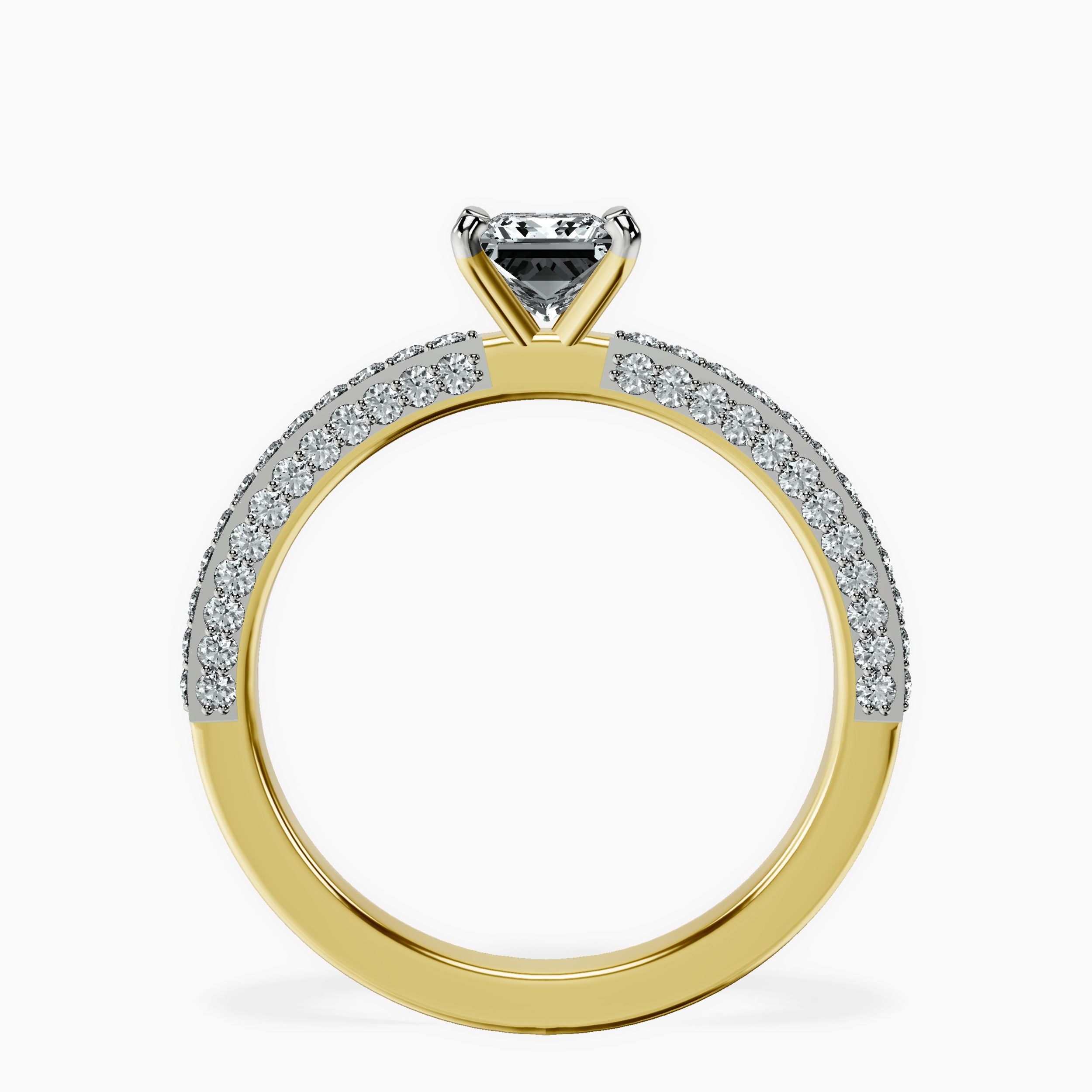 14kt Yellow Gold Grace Micro pavé Eternity Lab Diamond Ring side right image one