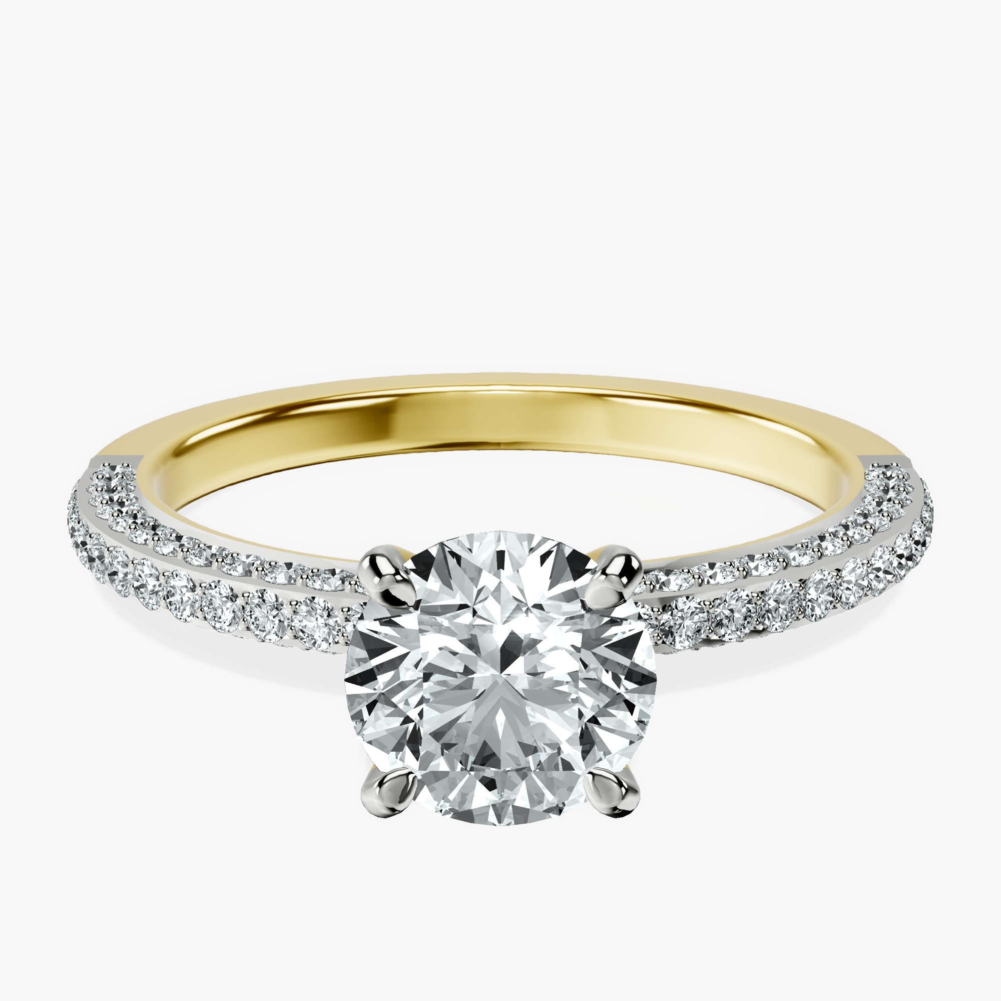 1.39 ct. round Grace pavé Eternity Ring in 14kt yellow gold rtr top