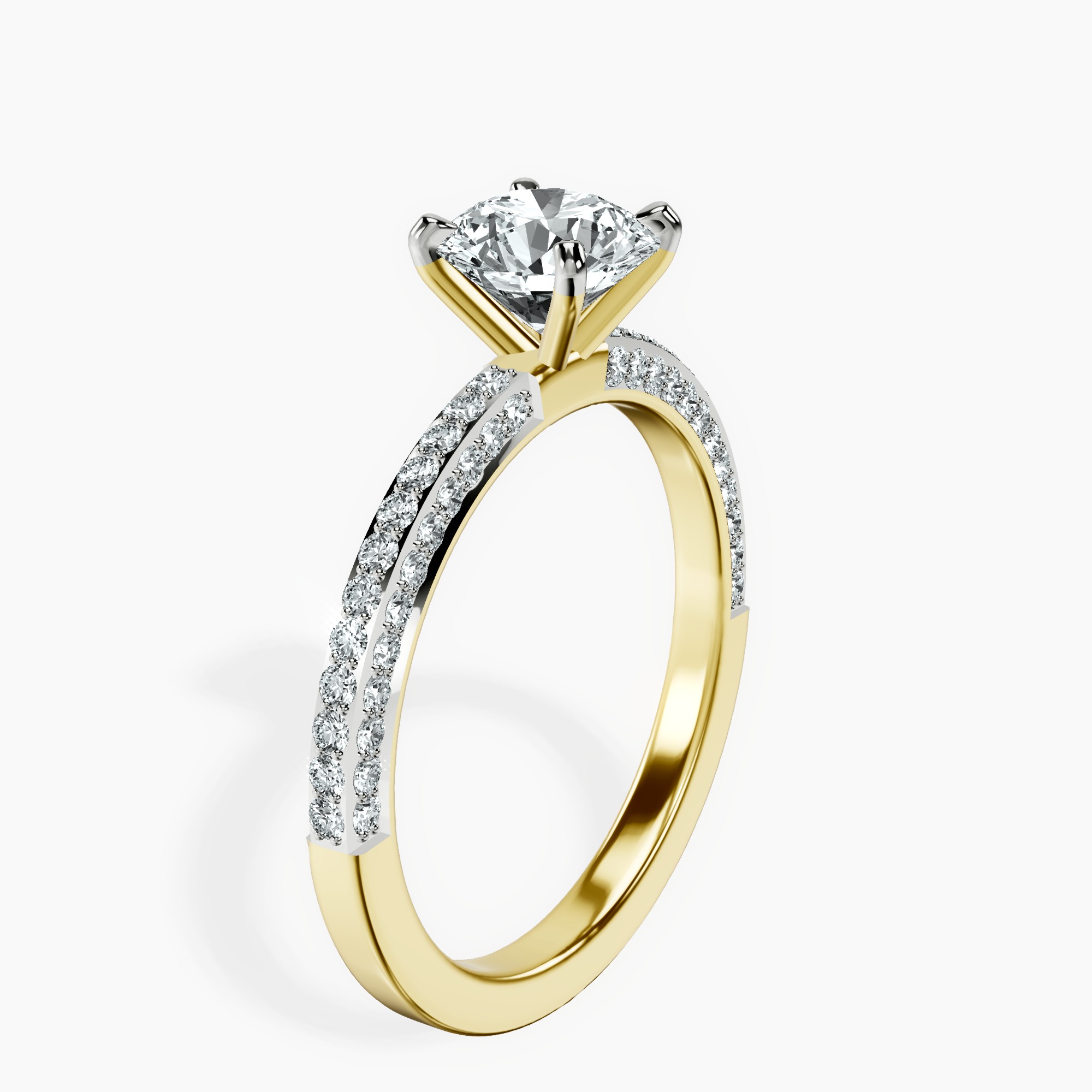 1.39 ct. round Grace pavé Eternity Ring in 14kt yellow gold standing product image one