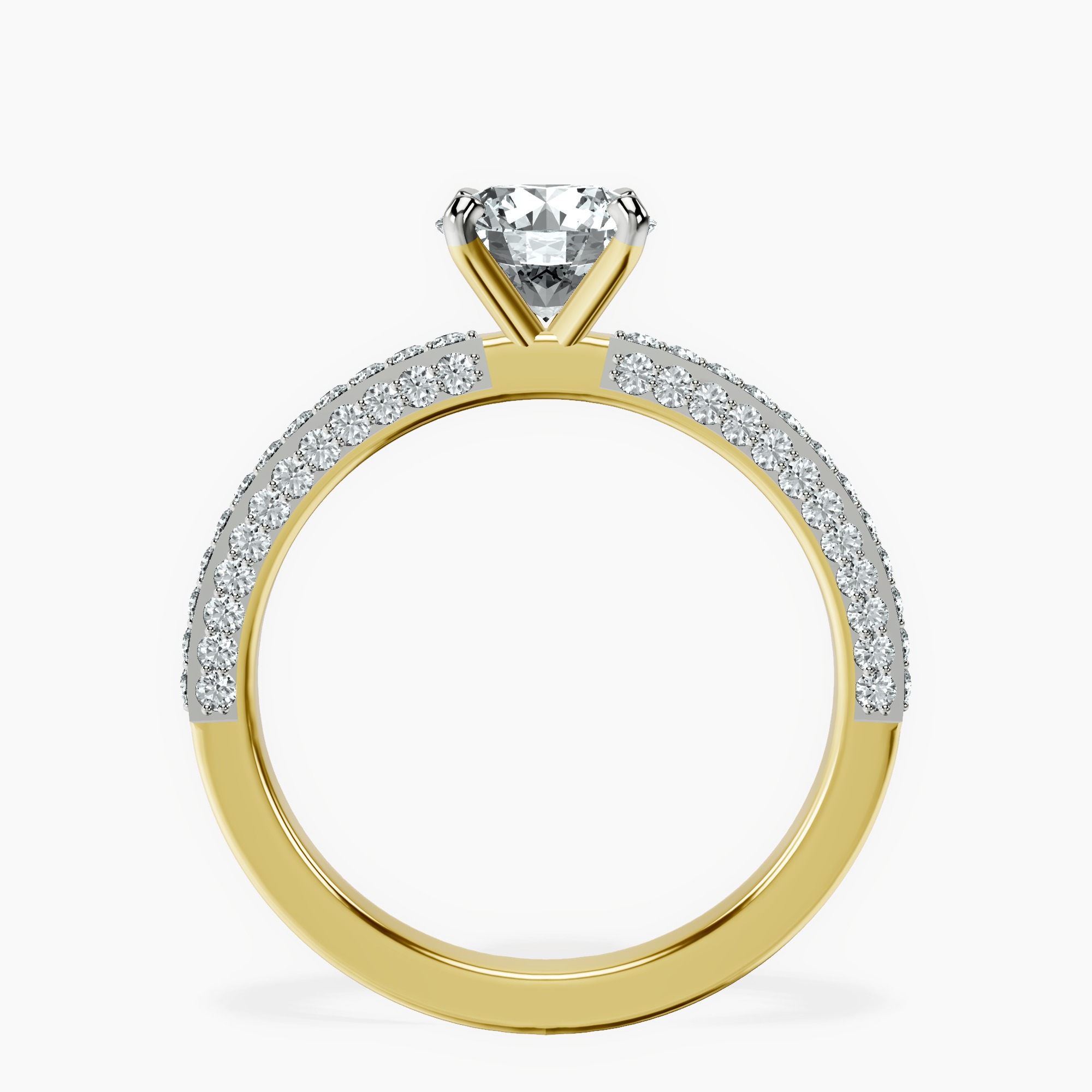 1.39 ct. round Grace pavé Eternity Ring in 14kt yellow gold side right image one