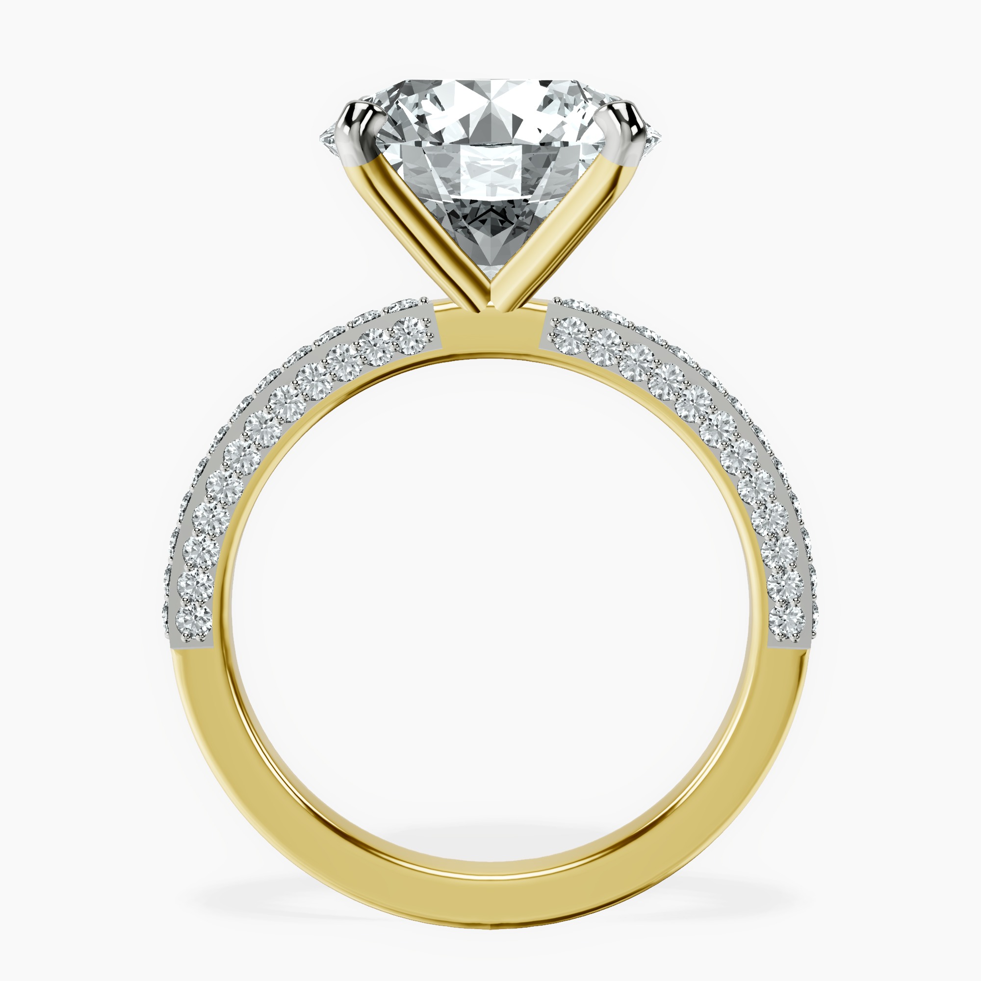 18kt Yellow Gold Grace Micro pavé Eternity Lab Diamond Ring side right image one