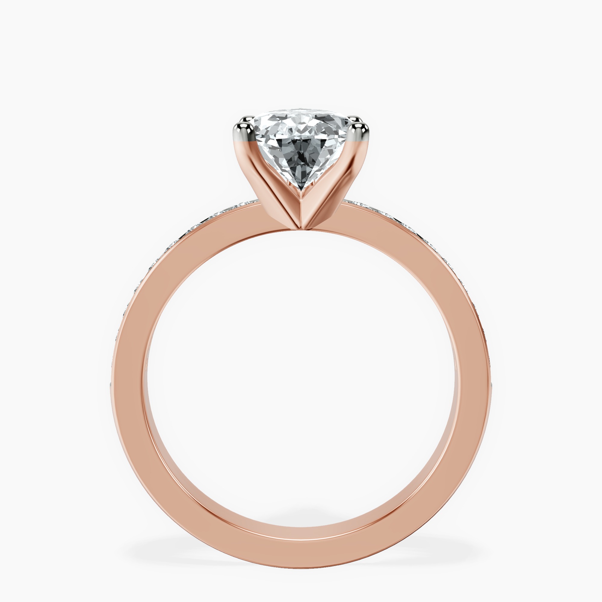 2.96 ct. pear Charm Of Love Eternity Ring in 14kt rose gold side right image one