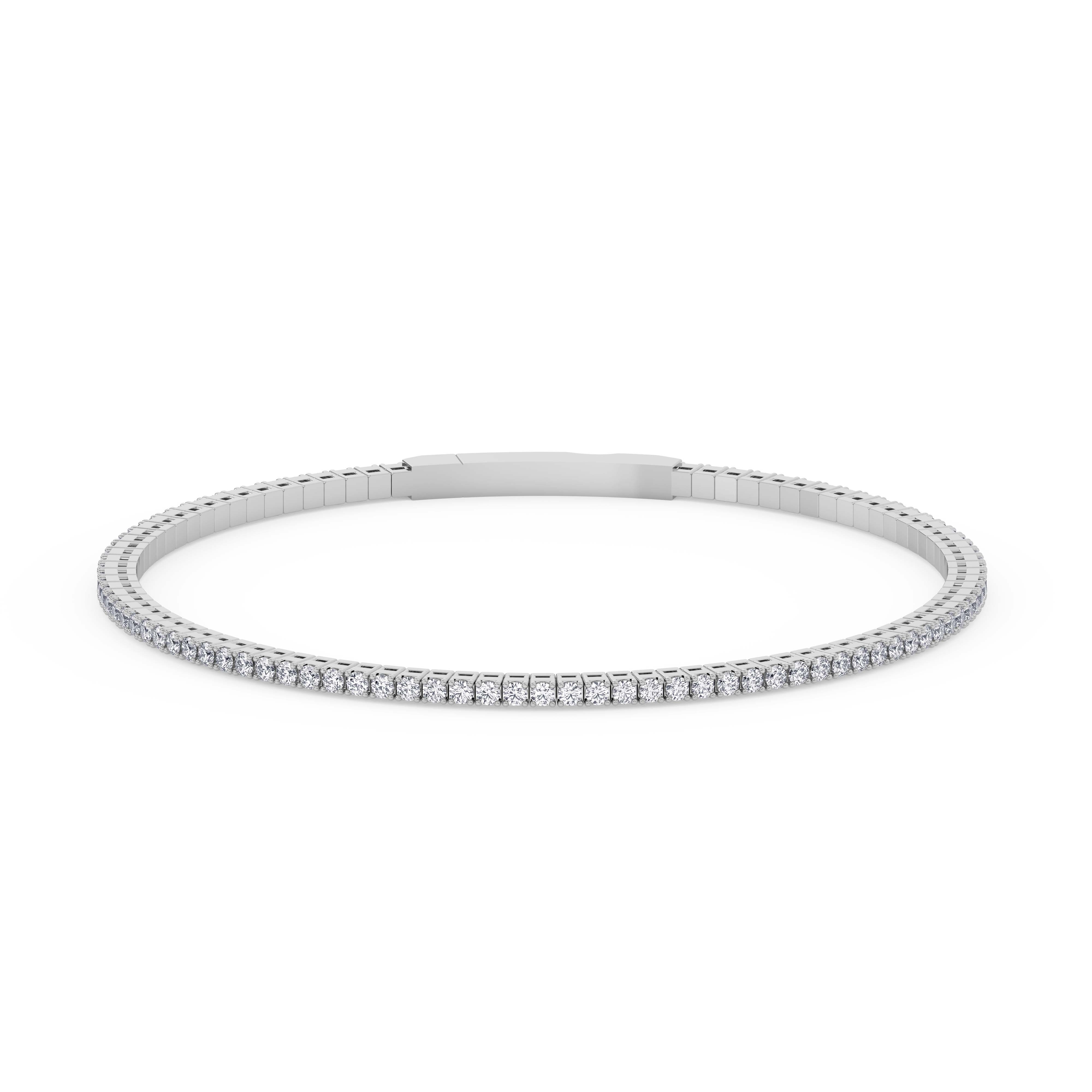 Brittany Round Lab Diamond Flexi Tennis Bangle front view