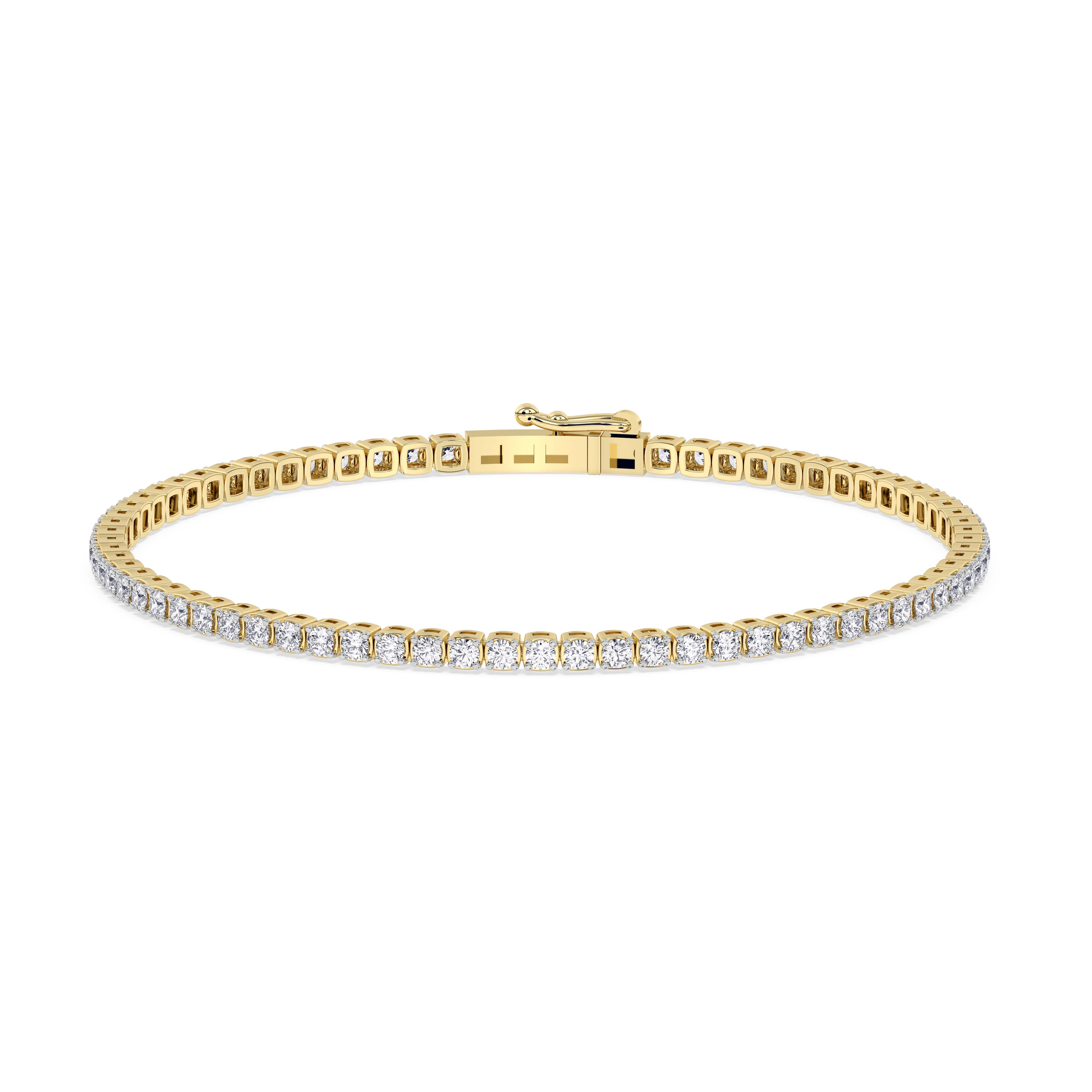 Alice Round Lab Diamond Light Weight Tennis Bracelet front view